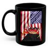 American Themed Design With Halloween Moon Red Land Crab Coffee Mug Black Ceramic 11oz Wild Animal Lover Gifts view 2