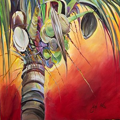 212 Main Sunset On The Coconut Tree Fabric Placemat