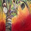 212 Main Sunset On The Coconut Tree Fabric Placemat view 1