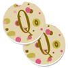 212 Main Letter Q Initial Monogram Tan Dots Set of 2 Cup Holder Car Coaster view 1