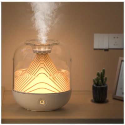 Landscape Design Mini Humidifier, 700ml Small Humidifiers for Bedroom, USB Rechargeable Cool Mist Humidifiers for Bedroom, Home, Office,White