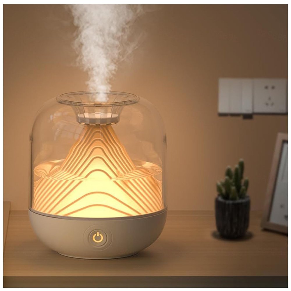 Landscape Design Mini Humidifier, 700ml Small Humidifiers for Bedroom, USB Rechargeable Cool Mist Humidifiers for Bedroom, Home, Office,White