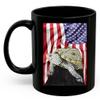 American Themed Design With Diamondback Terrapin Turtle Coffee Mug Black Ceramic 11oz Wild Animal Lover Gifts view 2