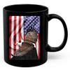 American Themed Design With America Bald Eagle Flying Coffee Mug Black Ceramic 11oz Wild Animal Lover Gifts view 1