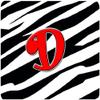 212 Main Monogram - Zebra Red Foam Coasters, Initial Letter D - Set 4, 3.5 x 3.5 in. view 1