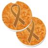 212 Main Orange Ribbon for Leukemia Awareness Set of 2 Cup Holder Car Coaster view 1
