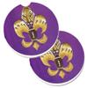 212 Main Tiger Football Fleur De Lis Set of 2 Cup Holder Car Coaster view 1
