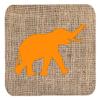 212 Main Elephant Burlap and Orange Foam Coasters - Set 4, 3.5 x 3.5 in. view 1