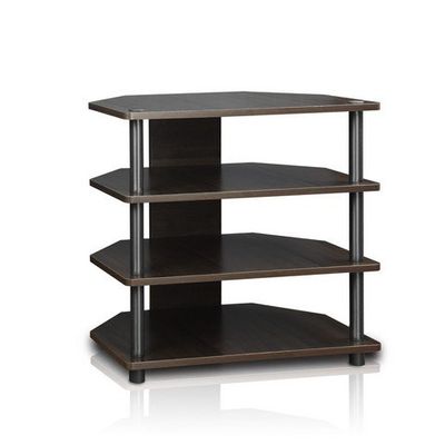212 Main Turn-N-Tube Easy Assembly 3-Tier Petite TV Stand, Espresso - 23.2 x 23.7 x 14.6 in.