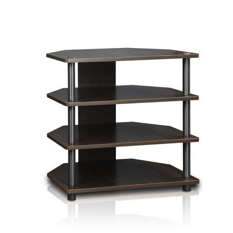 212 Main Turn-N-Tube Easy Assembly 3-Tier Petite TV Stand, Espresso - 23.2 x 23.7 x 14.6 in.