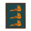 Poster Master Lying Tigers Poster - Retro Funky Cat Print - Groovy Design - Minimal Artwork - Boho Jungle Design - Modern & Cat Art - Great Living Room Bedroom or Office Decor - 16x20 Brown Framed view 1