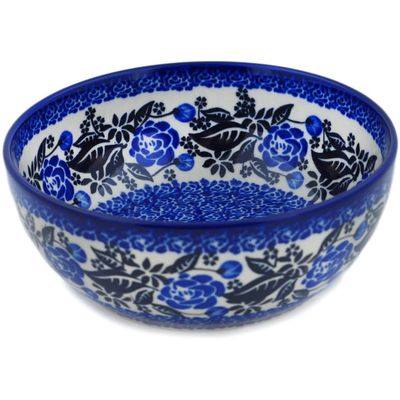Ceramika Bona Polmedia Polish Pottery Bowl 7-inch - Midnights Pattern Handmade in Boleslawiec Poland Certificate of Authenticity