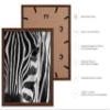 Poster Master Photograph Poster - Retro Animal Print - Striped Zebra, Face Close Up, Safari, Wildlife, Black and White - Gift for Kids, Friend - Wall Decor for Home, Office, 16x20 Brown Framed view 2