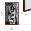 Poster Master Photograph Poster - Retro Animal Print - Striped Zebra, Face Close Up, Safari, Wildlife, Black and White - Gift for Kids, Friend - Wall Decor for Home, Office, 16x20 Brown Framed view 3