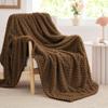 BEDELITE Fleece Blanket Twin Size for Bed Couch, 3D Jacquard Decorative Brown Throw, Soft and Cozy Warm Plush Fuzzy Blanket All Seasons Suitable, 60x80Inches view 1