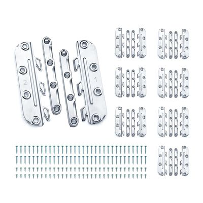 POWERTEC Bed Frame Brackets Surface Mounted - 16PK, Bed Frame Hardware Kit w/Mounting Screws for Headboard Hardware, Bed Hooks, Locks, Hinge Rail, No Mortise Bed Rail Brackets, Repair Kit - 71425-P4