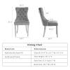 ODUSE-DAILY Velvet Dining Chairs Set of 4, Kitchen & Dining Room Chairs, Nailheads Tufted Chair, Sillas De Comedor, Two-Tone Fabric Upholstered, Wood Legs (Beige & Patterned, 4 Pcs) view 3
