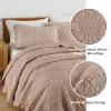 HORIMOTE HOME Pinkish Grey Ruffled Quilt Twin Size, Stone-Washed Microfiber Lightweight Crinkled Farmhouse Rustic Shabby Chic Bedding Set, 2 Pieces Reversible Bedspread with Pillow Sham for All Season view 2