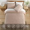 HORIMOTE HOME Pinkish Grey Ruffled Quilt Twin Size, Stone-Washed Microfiber Lightweight Crinkled Farmhouse Rustic Shabby Chic Bedding Set, 2 Pieces Reversible Bedspread with Pillow Sham for All Season view 3