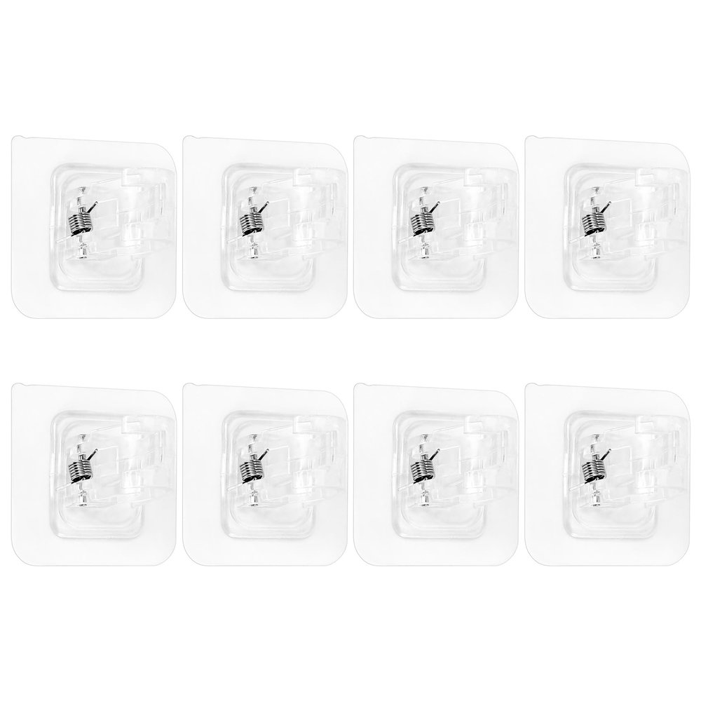 Kqcibz 8PCS No Drill Curtain Rod Brackets Curtain Rod Holder Hooks Nail Curtain Rod Hooks Curtain Hangers for Home