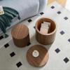 LyuHome Round Coffee Table Set of 2 for Living Room, Wood Small Nesting Tables with Storage, Circle Side Table, Modern Accent End Table with Moveable Lid for Bedroom,Walnut view 1