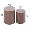LyuHome Round Coffee Table Set of 2 for Living Room, Wood Small Nesting Tables with Storage, Circle Side Table, Modern Accent End Table with Moveable Lid for Bedroom,Walnut view 2