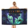WURTON Black Haunted Mansions Print Beach Towel Pool Towels for Essentials Gifts,Bath Towels for Wedding for Adults,Kids view 2