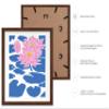 Poster Master Lotus Blossom Poster - Retro Floral Print - Pink Bloom Art - Modern Design - Chic Boho Decor - Groovy Abstract Print - Trendy Design - Aesthetic Living Room Decor - 16x20 Brown Framed view 2