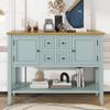 Acosure Storage Vintage Console Table with Four Small Drawers and Bottom Shelf,Cabinet W/Round Metal Knobs,for Living Rooms,Entrances,Kitchens,Easy to Assemble,Lime White view 3