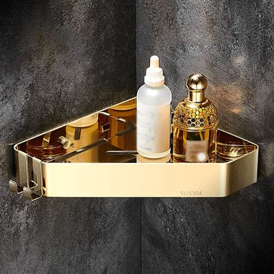 ANNBKA Shower Shelf Racks 304 Stainless Steel Corner Shower Shelf, Bathroom Corner Rack Caddy Organizer Shower Corner Rack for Bathroom & Kitchen Shower Caddy (Color : Gold, Size : 1 Layer)