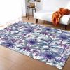 Blue Palm Leaves Area Rug 3'x5' for Living Room, Kids Teen Girls Boys Bedroom, Outdoor Indoor Washable Carpet Runner Area+Rug for Kitchen, Hallway, Entryway Summer Beach Tropical Tree Plant view 1