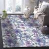 Blue Palm Leaves Area Rug 3'x5' for Living Room, Kids Teen Girls Boys Bedroom, Outdoor Indoor Washable Carpet Runner Area+Rug for Kitchen, Hallway, Entryway Summer Beach Tropical Tree Plant view 3