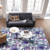 Blue Palm Leaves Area Rug 3'x5' for Living Room, Kids Teen Girls Boys Bedroom, Outdoor Indoor Washable Carpet Runner Area+Rug for Kitchen, Hallway, Entryway Summer Beach Tropical Tree Plant view 4