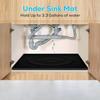 MIFADFAO Under Sink Mat for Kitchen Silicone Waterproof Under Sink Liner, Flexible Sink Cabinet Organizer Tray with Drain Hole, Hold up to 3.3 Gallons Liquid, Easy to Clean (Black, 28X19) view 2