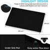 MIFADFAO Under Sink Mat for Kitchen Silicone Waterproof Under Sink Liner, Flexible Sink Cabinet Organizer Tray with Drain Hole, Hold up to 3.3 Gallons Liquid, Easy to Clean (Black, 28X19) view 3
