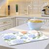 Blue Hydrangea Flowers Dish Drying Mat Super Absorbent Drying Mat Large Coffee Mat for Kitchen Counter Easy Clean Dish Mat Kitchen Drying Matt 18x24 inch view 2