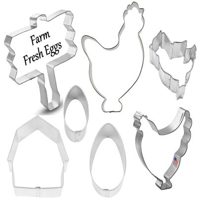 Chicken Farm Cookie Cutter 7 Piece Set from The Cookie Cutter Shop  Tin Plated Steel Cookie Cutters