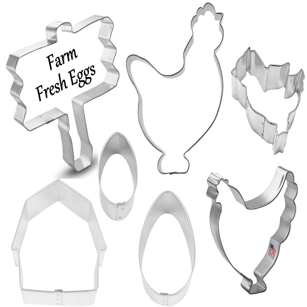 Chicken Farm Cookie Cutter 7 Piece Set from The Cookie Cutter Shop  Tin Plated Steel Cookie Cutters