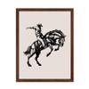Poster Master Cowboy on Bucking Horse Poster - Retro Cowboy Print - Western Design - Rodeo Art - Wild West Artwork - Gift for Him & Her - Great Dorm, Office or Living Room Decor, 11x14 Brown Framed view 1