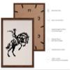 Poster Master Cowboy on Bucking Horse Poster - Retro Cowboy Print - Western Design - Rodeo Art - Wild West Artwork - Gift for Him & Her - Great Dorm, Office or Living Room Decor, 11x14 Brown Framed view 2