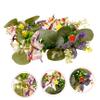 IMIKEYA Modern Eucalyptus Leaf Candle Ring Garland Decor Wedding Decorations Spring Wreath view 3