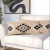 BOBOWUNY Black Brown Boho Aztec Pillow Covers King Size, Soft Bed Throw Pillowcases Breathable Cooling Long Lumbar Body Pillow Sham Cover for Bed Sofa 20x40 Morocco Mexican Geometric Bohemian view 2