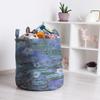 Ambesonne Artwork Laundry Bag Pack of 2, Impressionist Style of Drawing Lilies on the Pond Floating on Surface, Hamper Basket with Handles Drawstring Closure, 13" x 19", Lavender Hunter Green view 4
