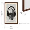 Poster Master Skull with Headphone Print - Dictionary Poster - Music Art - Gift for Men, Women, Musician - Gothic Wall Decor for Bedroom, Living Room, Office - 16x20 Brown Framed view 3