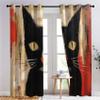 Abstract Kitten Curtains, Black Cat Blackout Curtains for Bedroom, Thermal Insulated Room Darkening Grommet Drapes for Living Room, Window Treatments, 108 Inch Curtains 2 Panel Set - K&Q347 view 3