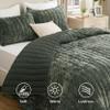 Bedsure Velvet Quilt Queen Size Set - Lightweight Velvet Comforter Queen, Luxury Bedspread Coverlet, Ultra-Soft Bedding Set with 2 Pillow Shams for All Season, 90"x96", Olive Green view 4