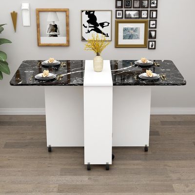 Folding Table Dining - Retractable Butterfly Table With Storage Rack Multifunctional Space Saving Table Extended Dining Table For Kitchen Bedroom Dining Room ( Color : Color 2 , Size : 120x60x77CM )