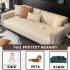 ZCXRYFL Sofa Covers L/U Shaped Corner Non-Slip Sofa Slipcovers 1 2 3 4 Seater Waterproof Couch Cover for Leather/Wooden/Fabric Sofas Cat Dog Anti-Scratch Blanket, Faux Leather(70X180cm,Khaki) view 2