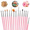 Aster 15Pcs Cake Decorating Brushes, Cake Painting Brushes Kit Food Safe Paint Brushes Fondant Sugar DIY Tools Set Cookie Decorating Supplies Candy Icing Pastry Brush for Baking(Pink) view 1