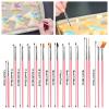 Aster 15Pcs Cake Decorating Brushes, Cake Painting Brushes Kit Food Safe Paint Brushes Fondant Sugar DIY Tools Set Cookie Decorating Supplies Candy Icing Pastry Brush for Baking(Pink) view 2